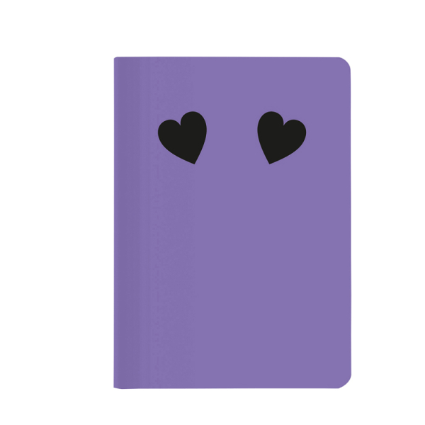 Nuuna, Notebook, Graphic S, Give me your heartlex cover from smooth bonded leather minidots pages, lila-schwarz, Herzen